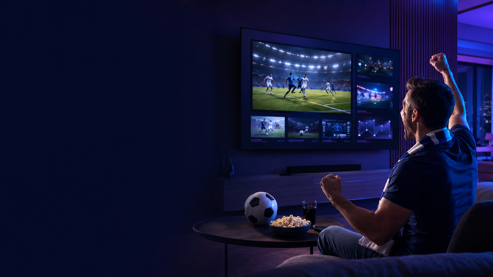 Entretenimento VMPLAY em uma sala moderna